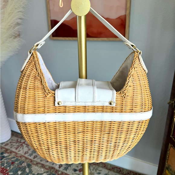 Sun n Sand Vintage Wicker Basket Satchel Bag - Picture 8 of 15